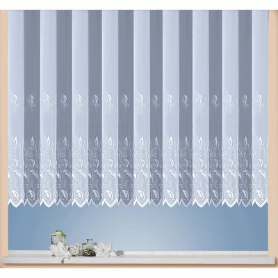 Gardine WECKBRODT "Brüssel" Gr. 8, weiß, B:600cm H:175cm, Voile, Polyester, Gardinen, Gardinenstore, echte Stickerei, Voile, halbtransparent, Bordüre, Kante, gebogt, Store Image