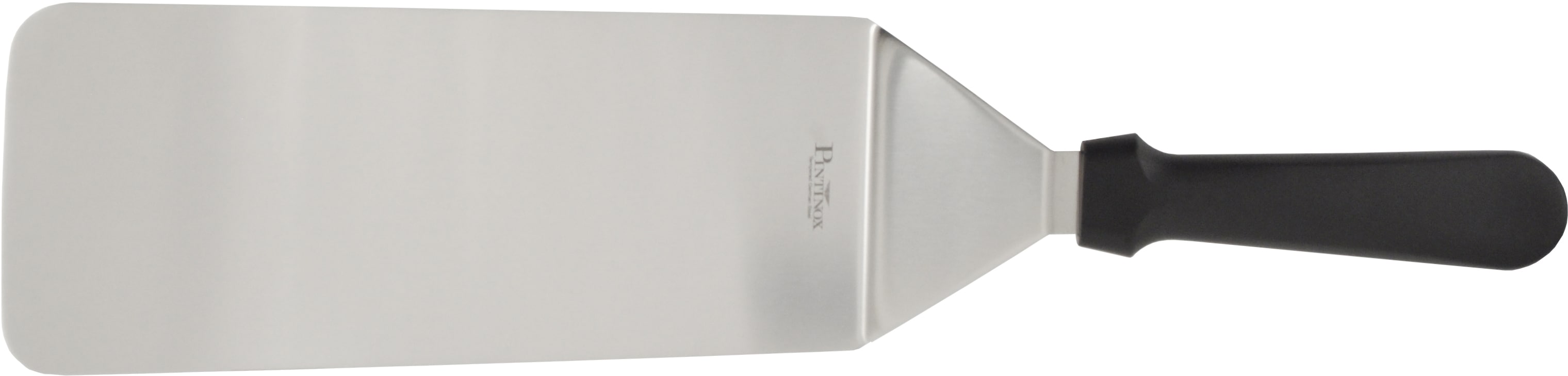 Küchenspachtel PINTINOX "Professional", schwarz (edelstahlfarben, schwarz), B:9,6cm, Edelstahl, Kunststoff, Küchenpaletten, Pfannenwender, Edelstahl, spülmaschinengeeignet, 24,8 x 9,6 cm