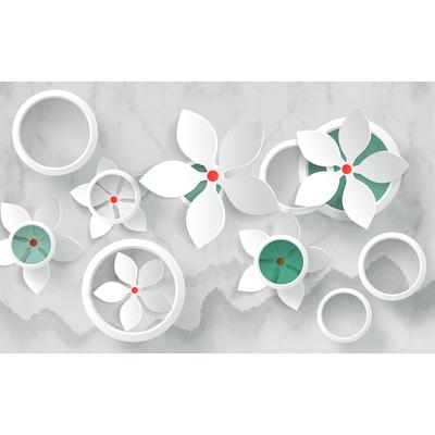 Fototapete PAPERMOON "Muster mit Blumen", bunt, B:4,00m L:2,60m, Vlies, Tapeten Image