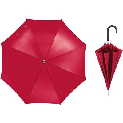 Stockregenschirm EUROSCHIRM "Kompliment, rot", rot, Bezug: 100% Polyester, uni, Regenschirme, mit bedienungsfreundlichem, tastenlosen Schieber Image