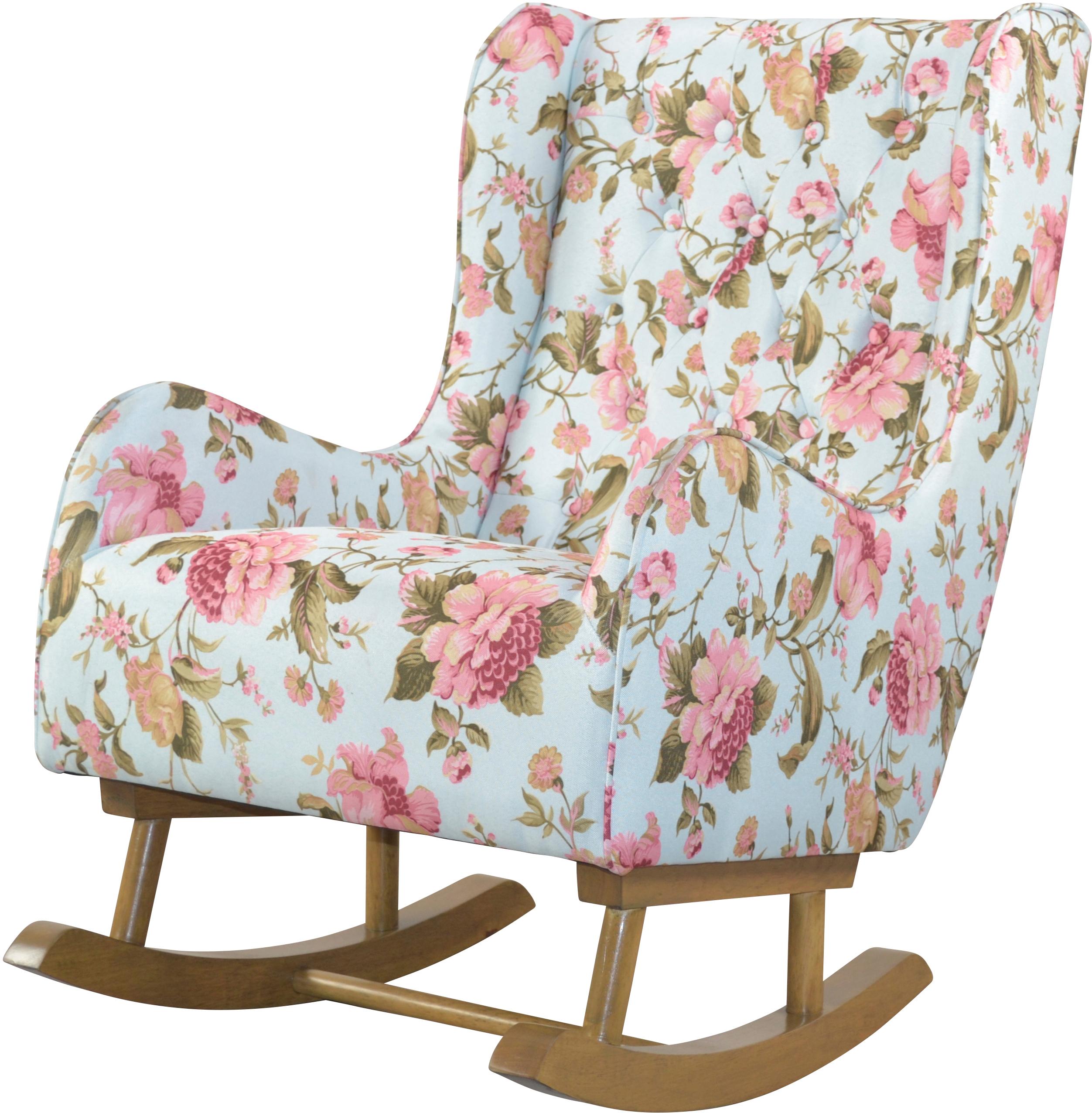 Schaukelsessel HOME AFFAIRE, blau, B:62cm H:100cm T:95cm, Sessel, Schaukelsessel