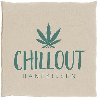 Kräuterkissen HERBALIND "Hanfkissen Chillout 5027", grün (grün, wollweiß), B:21cm H:2cm L:21cm, Baumwolle, Funktionskissen