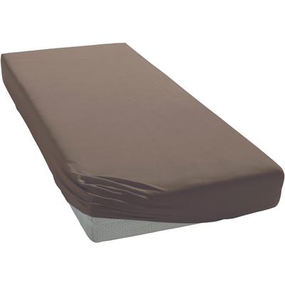 Spannbettlaken JANINE "MAKO-FEINJERSEY 5007", grau (taupe), B:140-160cm L:200cm, Mako-Jersey, Obermaterial: 100% Baumwolle, Laken, aus 100% Baumwolle, für Matratzen bis 26 cm Höhe Image