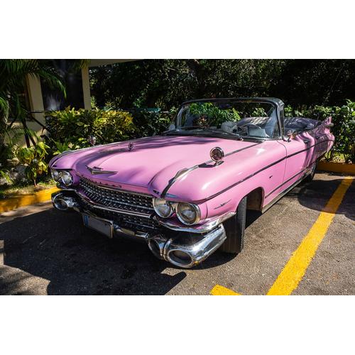 „PAPERMOON Fototapete „“Oldtimer pink““ Tapeten Gr. B/L: 5,00 m x 2,80 m, Bahnen: 10 St., bunt Fototapeten“