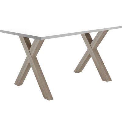 Schreibtisch MÄUSBACHER "Mio", braun (eichefarben, weiß matt), B:120cm H:75cm T:70cm, Tische