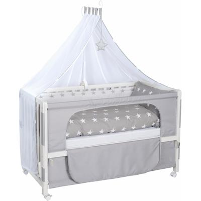 Babybett ROBA "Room bed, Little Stars", Baby, Gr. Liegefläche B/L: 60cm x 120cm, kein Härtegrad, weiß, Holzwerkstoff, Babybetten