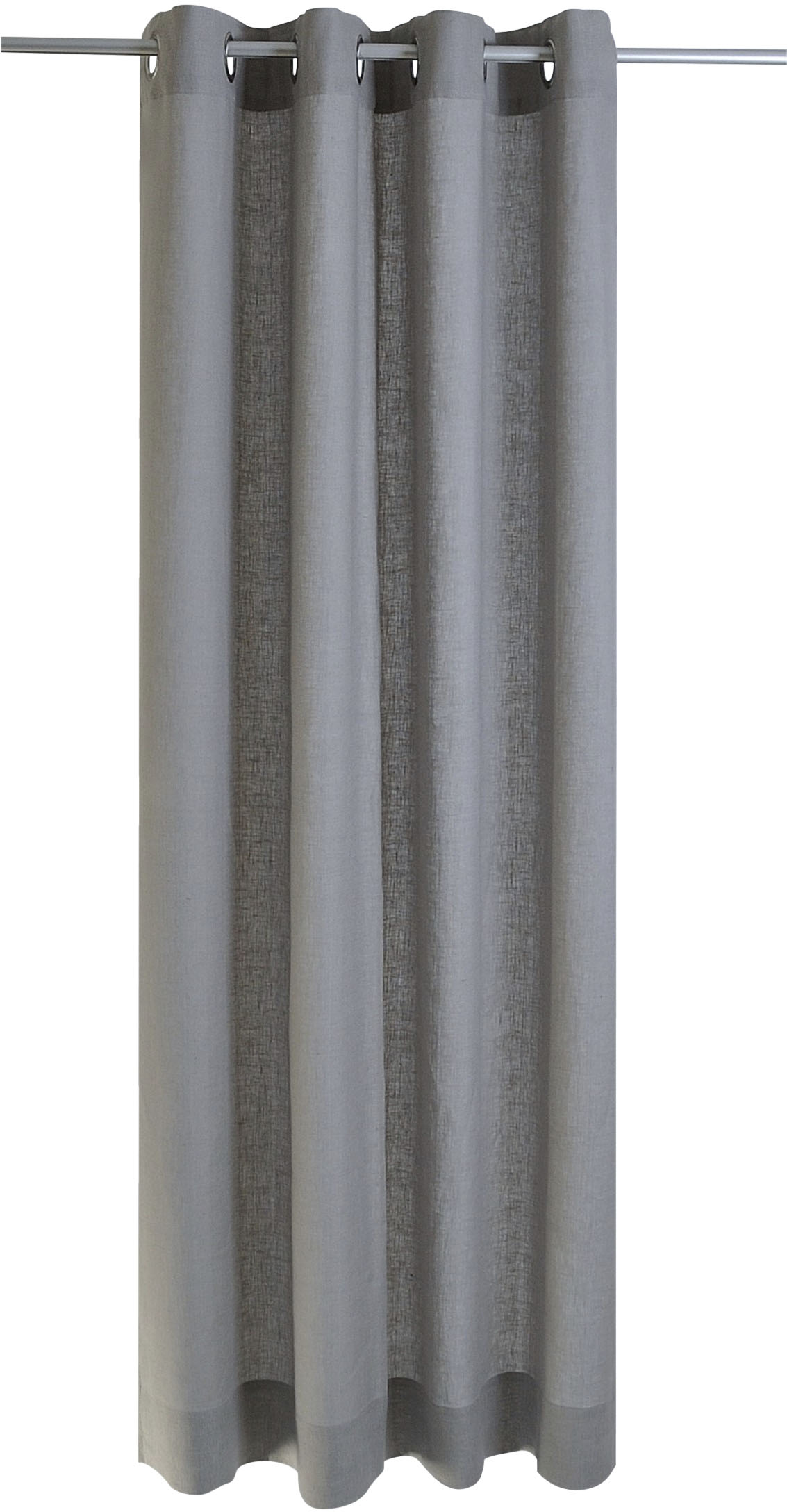 Vorhang KUTTI "Metis Leinen" Gr. 4, grau, B:140cm H:245cm, Leinen, Gardinen, blickdicht, natürliche Leinen-Gardine, einfarbig, pflegeleicht, Basic Image
