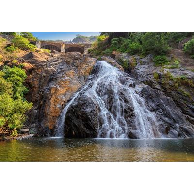 Fototapete PAPERMOON "Wasserfall", bunt, B:5,00m L:2,80m, Vlies, Tapeten Image