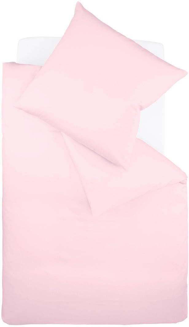 Bettwäsche FLEURESSE "Colours in 135x200, 155x220 oder 200x200 cm", rosa (rose), B/L: 200cm x 200cm, 1 Stk., 2 Stk., Mako-Satin, B/L: 80cm x 80cm, 3 Stk., Mako-Satin, Obermaterial: 100% Baumwolle, Bettwäsche, Bettwäsche aus 100% Baumwolle, uni, mit... Image