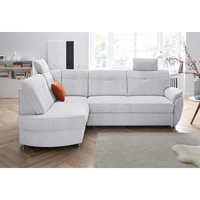 Ecksofa SIT & MORE "Sonoma L-Form", silber, B:246cm H:91cm T:176cm, Kunstleder SOFTLUX, Luxus-Microfaser ALTARA NUBUCK (100% Polyester), Luxus-Microfaser (90% Polyester, 10% Polyamid), Sofas, wahlweise mit Bettfunktion und Bettkasten Image