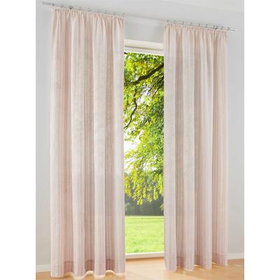 Gardine HEINE HOME Gr. 3, beige (natur), B:140cm H:225cm, Polyester, Leinen, Gardinen Image