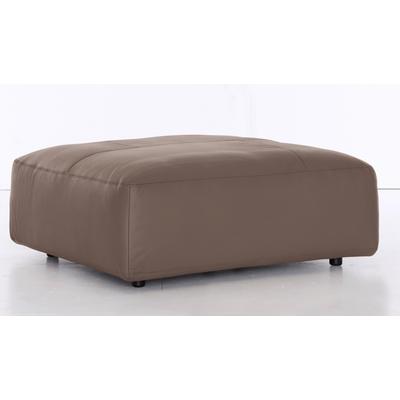 Hocker MUSTERRING "LUCIA", braun (hasel bax), B:120cm H:43cm T:120cm, Flachgewebe VALMONT (60% Baumwolle/40% Leinen), Leder PURO, pigmentiertes Leder, Microfaser CRONA (100% Polyester), Flachgewebe FLORIS (100% Polyester), Leder BAX, pigmentiertes... Image