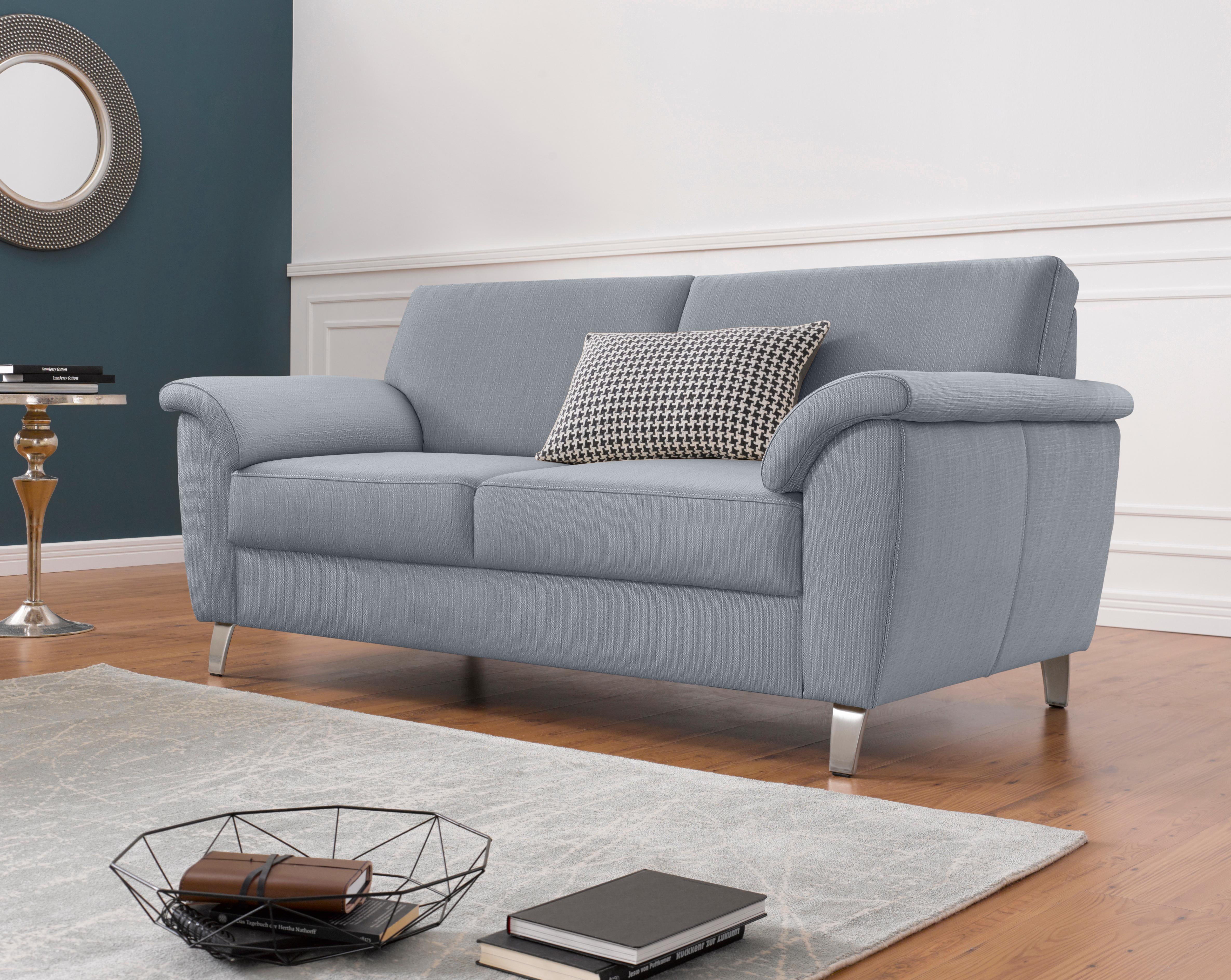 2,5-Sitzer SIT & MORE "Texel", grau (hellgrau), B:181cm H:87cm T:88cm, Luxus Microfaser2 (90% Polyester, 10% Polyamid);Flachgewebe (100% Polyester);Luxus-Microfaser1 (100% Polyester), Sofas, inklusive Federkern Image
