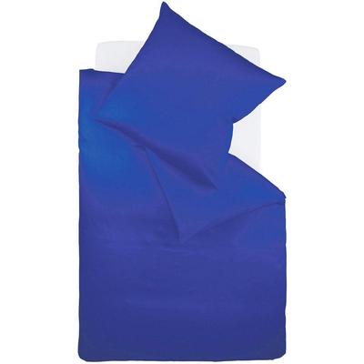 Bettwäsche FLEURESSE "Colours in 135x200, 155x220 oder 200x200 cm", blau (royal), B/L: 155cm x 220cm, , Mako-Satin, B/L: 80cm x 80cm, Mako-Satin, Obermaterial: 100% Baumwolle, Bettwäsche, Bettwäsche aus 100% Baumwolle, uni, mit Reißverschluss Image