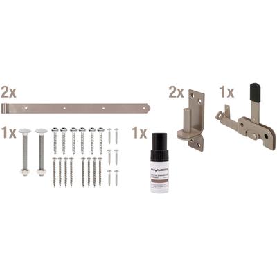 Torbeschlag ALBERTS "DURAVIS Beschlagssortiment", beige (perlbeige), Stahl, Beschläge, für Einzeltore, duplexbeschichtet Image