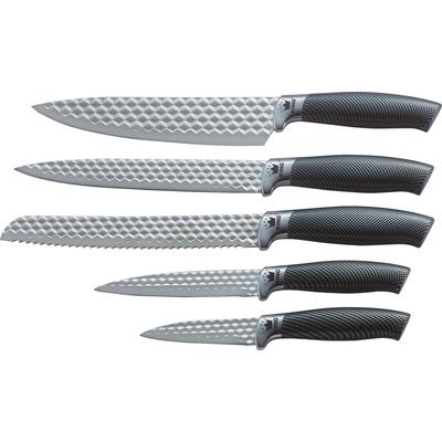 Messer-Set KING "CARBON DIAMOND", silber (edelstahlfarben), Stahl, Spezialklingenstahl, Kochmesser-Sets, Klingen mit Rautenstruktur Image