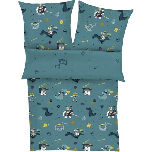 s.Oliver Junior Kinderbettwäsche Ritter, mit Rittermotiven blau Bettwäsche nach Material Bettwäsche, Bettlaken und Betttücher