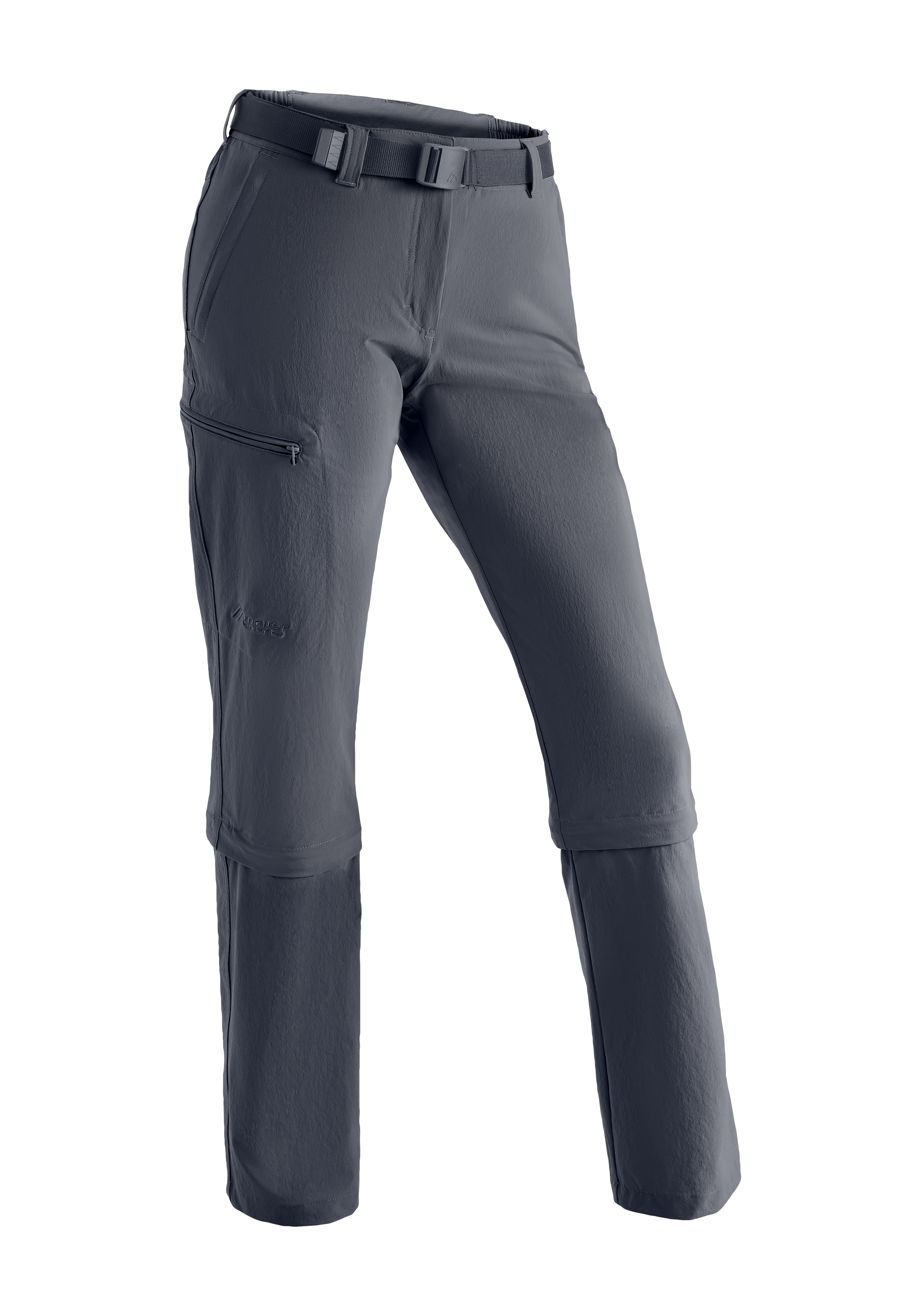 Funktionshose MAIER SPORTS "Arolla", Damen, Gr. 40, Normalgrößen, blau (dunkelblau), 90% Polyamid, 10% Elasthan, Hosen, Damen Wanderhose, zipp-off Outdoor-Hose, 3 Taschen, Regular Fit Image