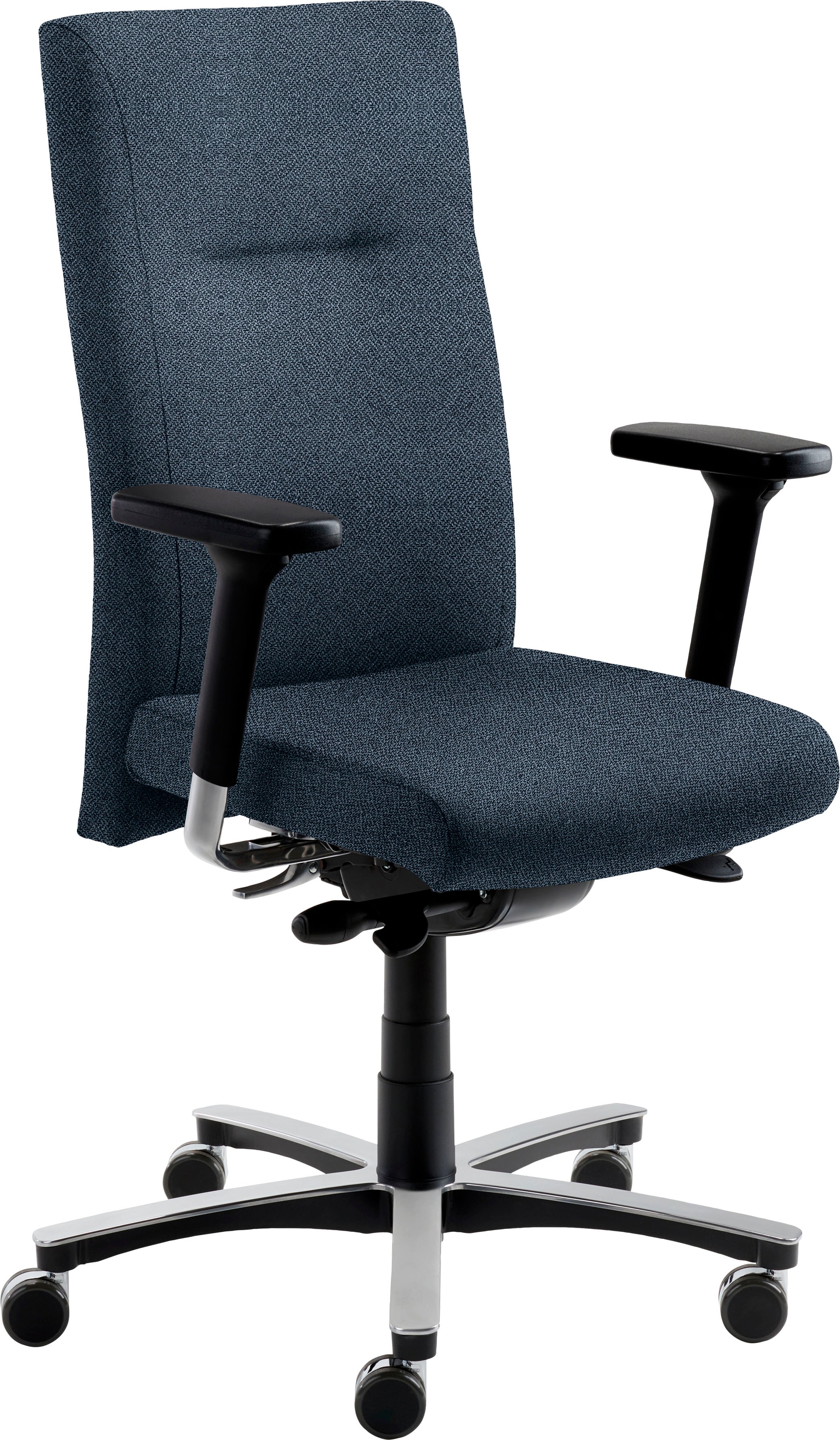 Bürostuhl MAYER SITZMÖBEL, blau (jeansblau, alu), B:71cm H:119cm T:62cm, Stühle, Bürostuhl, "myNEW VISION XXL"