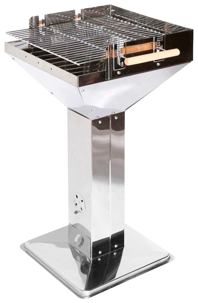 Holzkohlegrill TEPRO "Vista", silber (silberfarben), B:62cm H:90cm T:48cm, Grills, Grillfläche: 47,4 x 46 cm