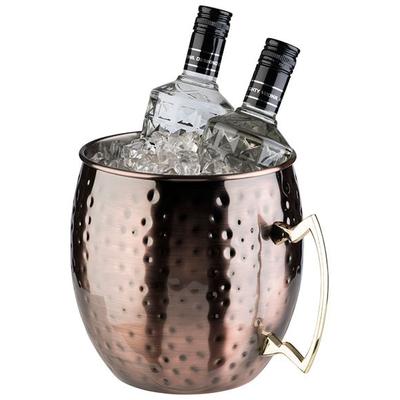 Wein- und Sektkühler APS "Moscow Mule", rosa (altkupferfarben), H:21cm Ø:20cm, Edelstahl, Eiskübel, Inhalt 5 Liter, Anti