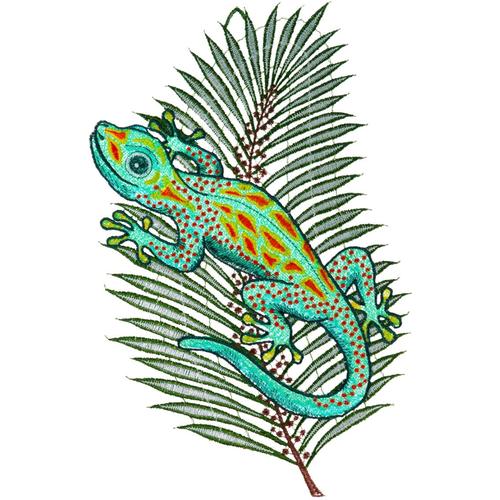 "Fensterbild W. REUTER & SOHN - PLAUENER SPITZE ""Fensterbild ""Gecko"" farbig"" Fensterbilder Gr. B/L: 19 cm x 34 cm, bunt Deko"