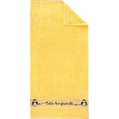 Duschtuch DYCKHOFF "Pinguin", gelb, B:70cm L:140cm, Walkfrottier, Obermaterial: 100% Baumwolle, Handtücher (Packung), 100 % Baumwolle Image