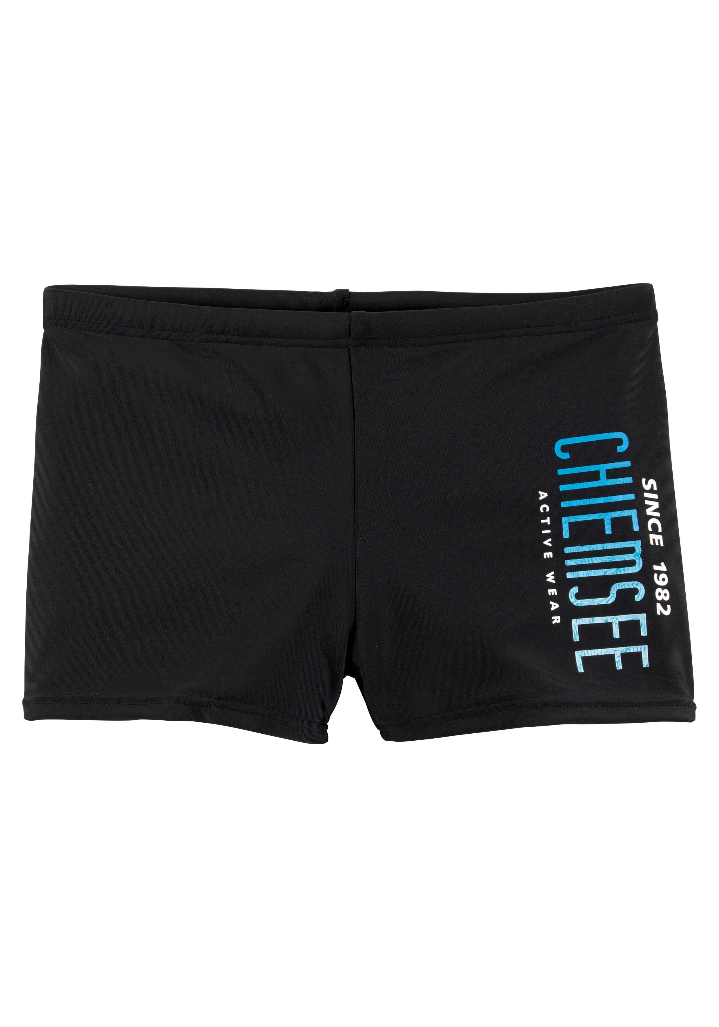 Boxer-Badehose CHIEMSEE, Kinder, Gr. 146/152, N-Gr, schwarz, Polyamid, Badehosen, mit Logodruck Image