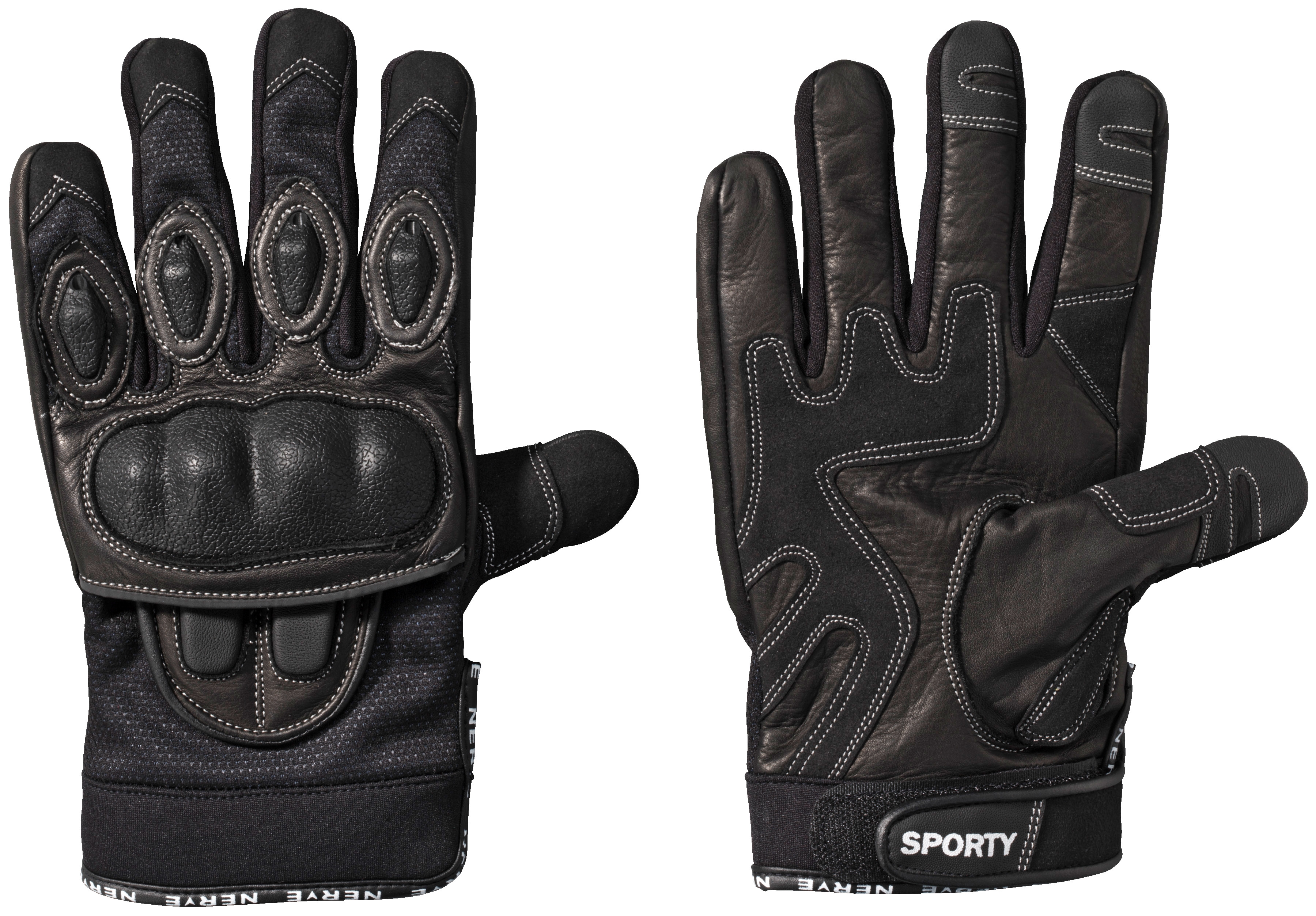 Motorradhandschuhe NERVE "Sporty" Gr. S, schwarz, Handschuhe, S, mit Weitenverstellung Image