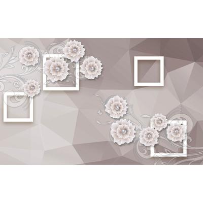 Fototapete PAPERMOON "Muster mit Blumen", bunt, B:3,50m L:2,60m, Vlies, Tapeten Image