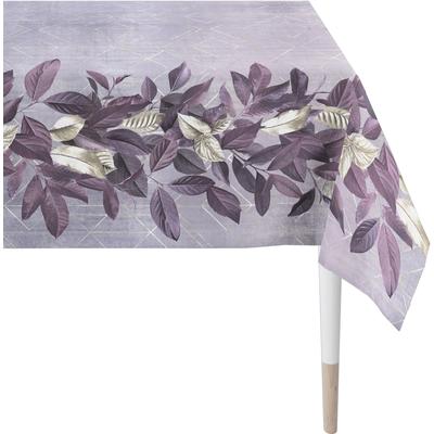 Tischdecke APELT "1608 HERBSTZEIT, Herbstdeko, Herbst", lila (mauve, silberfarben), B:150cm L:250cm, Baumwolle, Tischdec