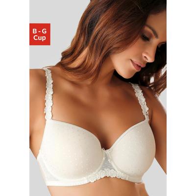 Schalen-BH LASCANA, Damen, Gr. 70, Cup D, beige (creme), Spitze, Nicki, Obermaterial: 88% Polyamid, 10% Elasthan, 2% Pol