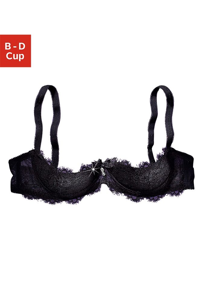Büstenhebe PETITE FLEUR GOLD, Damen, Gr. 95, Cup B, schwarz, Spitze, Obermaterial: 60% Polyamid, 35% Polyester, 5% Elasthan, BHs BH Spitzenwäsche Reizwäsche Bügel-BH Spitzen-BH Hochzeitswäsche Hochzeitsdessous Büstenhebe, mit Bügel aus zarter...