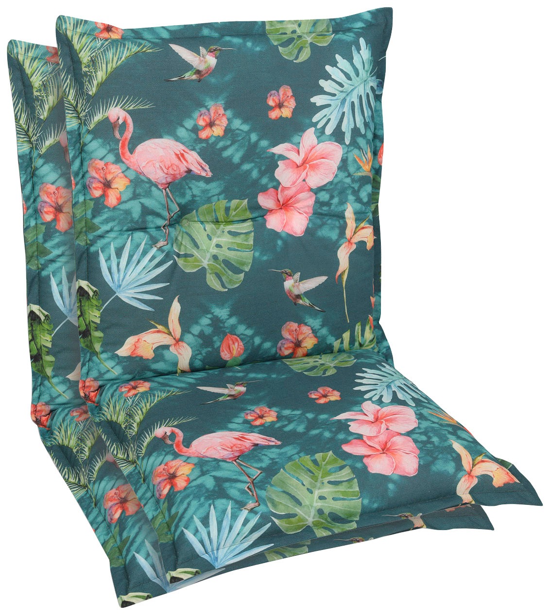 Sesselauflage GO-DE "Niederlehner", blau (petrol), B:100cm H:8cm T:50cm, Obermaterial: 65% Polyester, 35% Baumwolle, Polsterauflagen Image