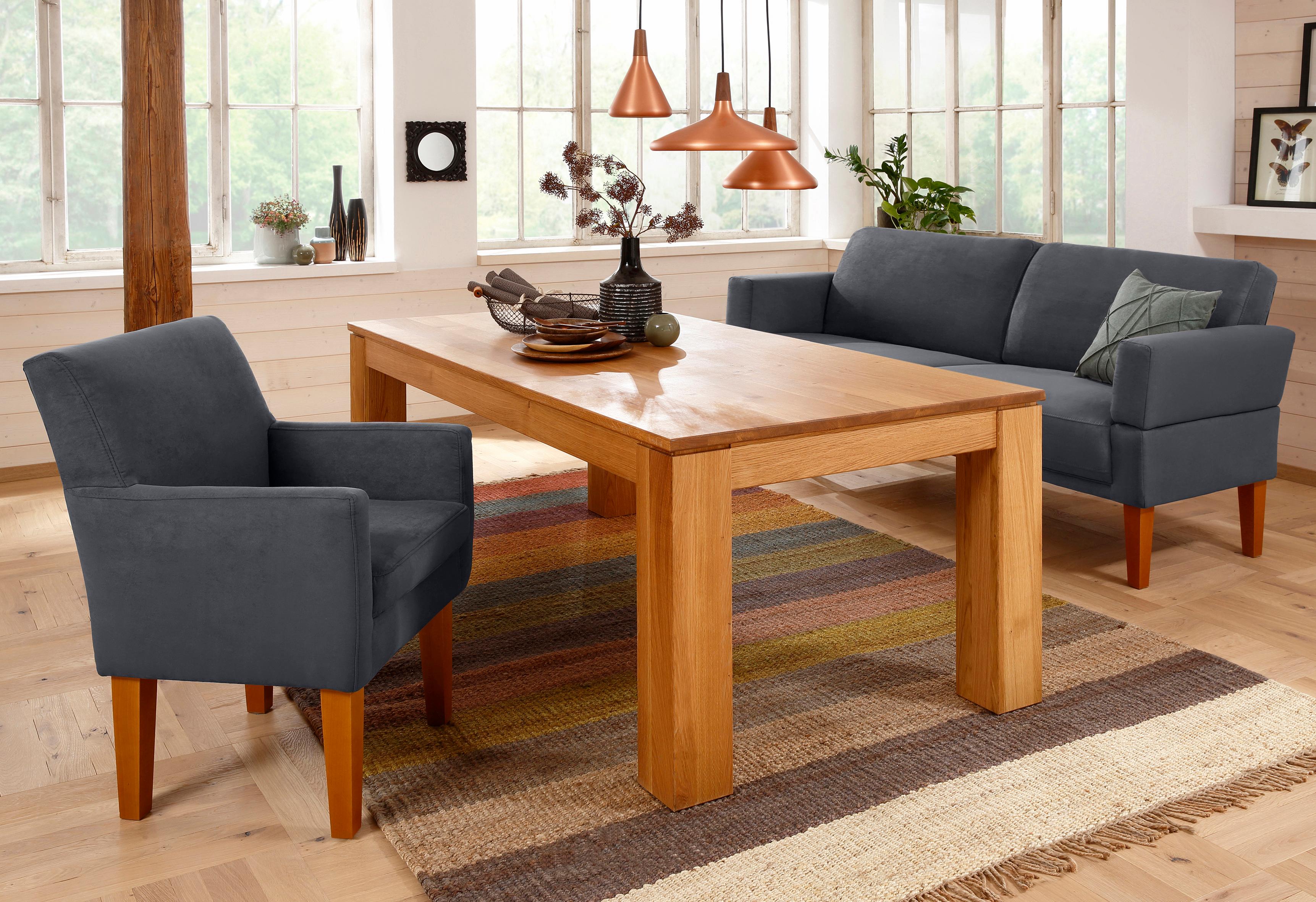 Sofa HOME AFFAIRE "Fehmarn", grau, B:190cm H:98cm T:81cm, Microfaser in Antik Leder Optik aus 100% Polyester, Sofas, 3-Sitzer-Sofa 2-Sitzer-Sofa, in 3 Breiten