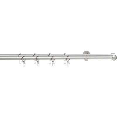 Gardinenstange GOOD LIFE "BOLA" Gr. 2, grau (chromfarben), L:310cm Ø:16mm, Metall, Kunststoff, Gardinenstangen, mit Ringen Image