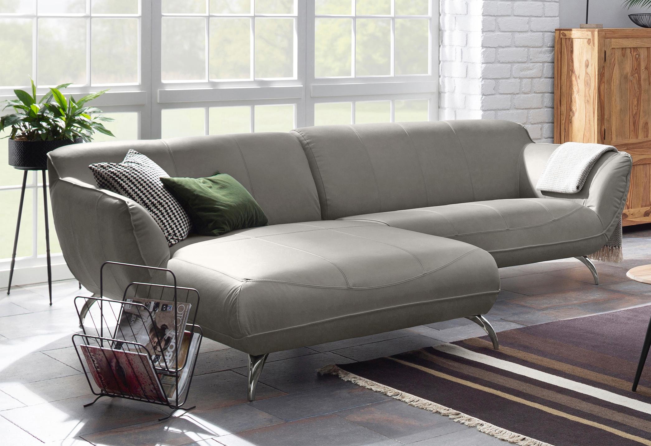 Ecksofa GUTMANN FACTORY "Venezuela", grau, B:280cm H:80cm T:170cm, Sofas, Ecksofa