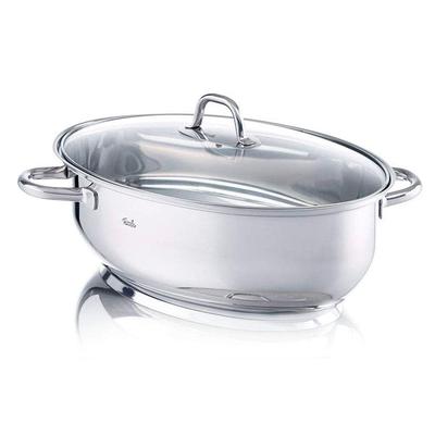 Bräter FISSLER "Fassungsvermögen 7,1 Liter", silber (silberfarben), B:25,5cm H:12,4cm L:38cm, Töpfe, Induktion, Maße ca. L x B x H: 38 x 25,5 x 12,4 cm Image