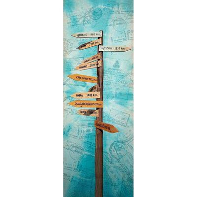 Fototapete LIVING WALLS "Travel the world", blau (blau, braun, beige), B:1m L:2,8m, Vlies, Tapeten, FSCÂ