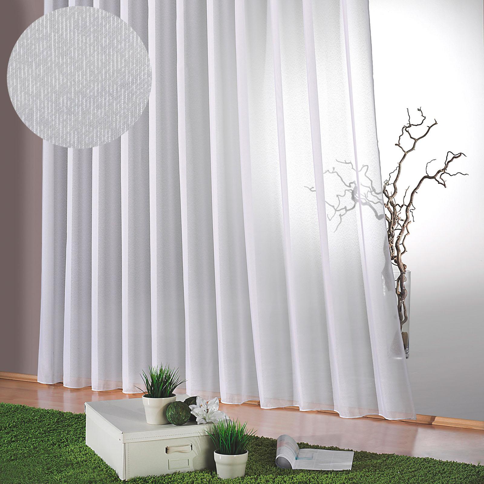 Gardine WECKBRODT "Lena" Gr. 22, weiß, B:750cm H:225cm, Polyester, Gardinen, Gardine, Websablè, halbtransparent, Faltenband, Effektfäden, Beschwerungsband, Topseller