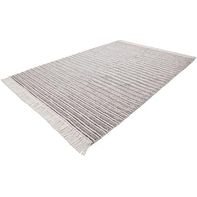 Teppich CALO-DELUXE "Bature 200" Gr. 2, beige (natur, grau), B:80cm H:10mm L:150cm, Viskose, Wolle, Teppiche, Fransenteppich, Wolle mit Viskose und Fransen, Wohnzimmer Image