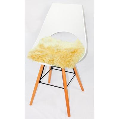 Stuhlkissen HEITMANN FELLE "Lamm, Sitzauflage eckig" Gr. 41, beige (beige, unifarben, felloptik), B:44cm H:5cm L:44cm, Lammfell, Dekokissen_Sitzkissen_Kissenhüllen, 44x44 cm, echtes Lammfell, waschbar, auch als 2er oder 4er Set Image
