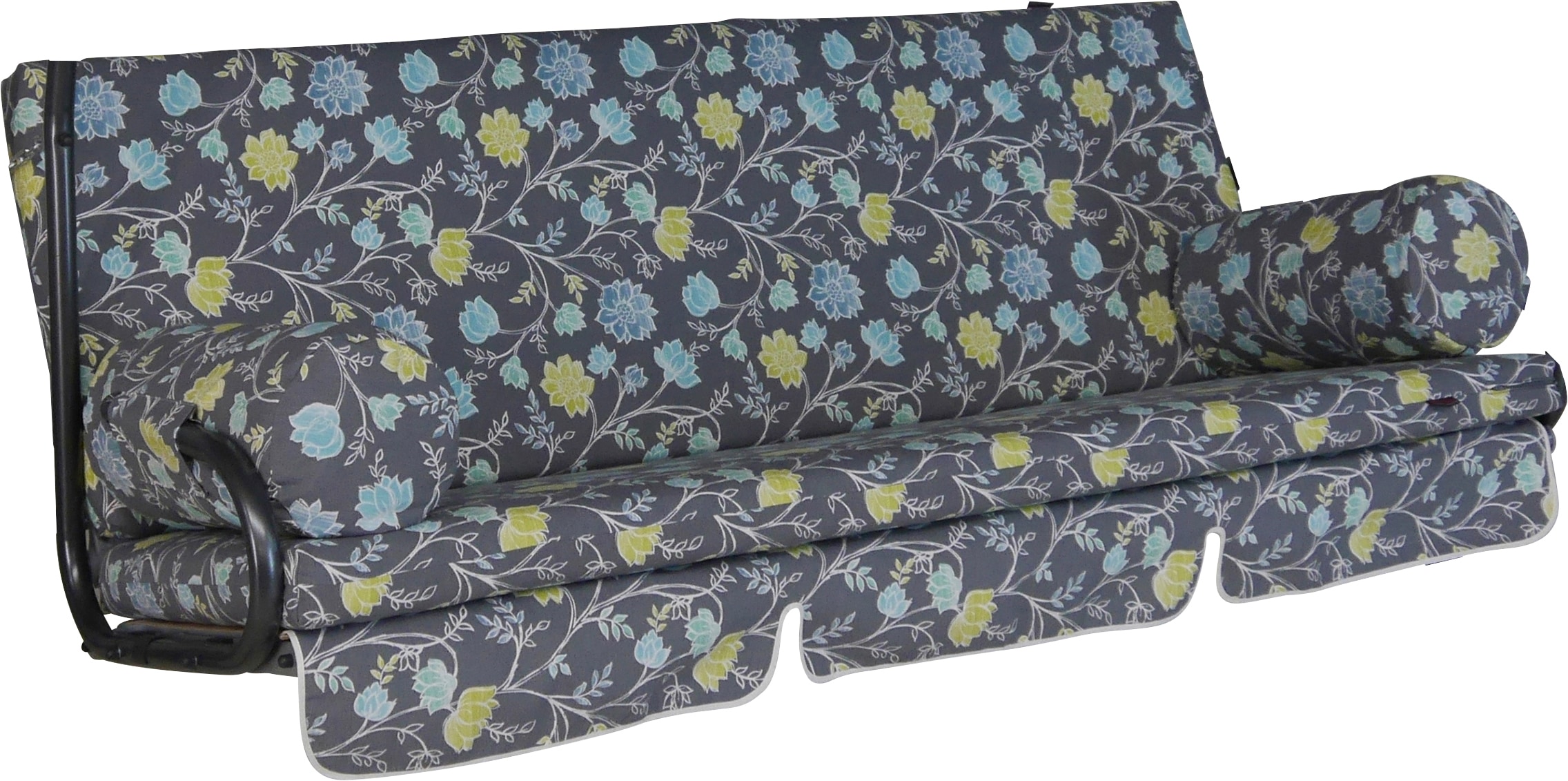 Bankauflage "Trend, TOPSELLER", grau (grau, blau), B:178cm H:9cm T:180cm, Obermaterial: 75% Baumwolle, 25% Polyester. Füllung: 100% Polyurethan, ANGERER FREIZEITMÖBEL, Polsterauflagen