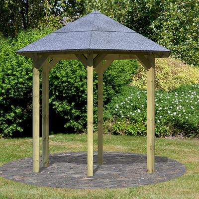 Pavillon KARIBU "Lissabon", grau (kdi), B/H/T: 299cm x 280cm x 260cm, Pavillons, BxT: 299x260 cm