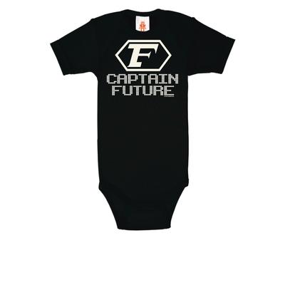 Body LOGOSHIRT Gr. 86/92, EURO-Größen, schwarz Baby Bodies mit Captain Future-Motiv