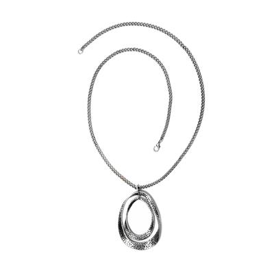 Lange Kette "Marina", Damen, Gr. one size, Metall, silber, COLLEZIONE ALESSANDRO, Basic, Halsketten, 2 bewegliche Anhäng