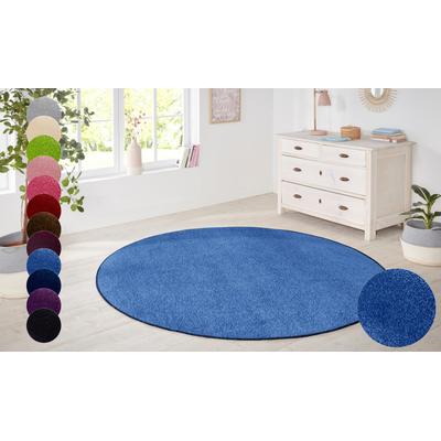 Teppich HANSE HOME "Shashi" Gr. 10, blau, H:8,5mm Ø:200cm, Kunstfaser, Teppiche, Kurzflor, Unifarben, Teppich, Weich, Esszimmer, Kinderzimmer, Flur Image