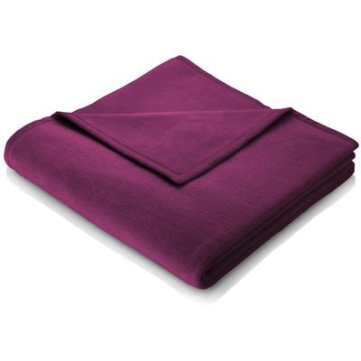 Wohndecke BIEDERLACK "Cotton Home", lila, B:150cm L:200cm, Baumwolle, Kunstfaser, Wohndecken, im Uni Design, Kuscheldecke Image