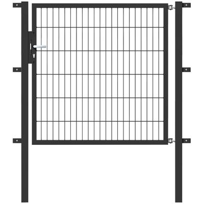 Zauneinzeltür ALBERTS "Flexo", grau (anthrazit), B:125cm H:120cm, Stahl, Tore, 125 cm Breite, in versch. Höhen