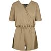Jumpsuit URBAN CLASSICS "Urban Classics Damen Ladies Short Modal Jumpsuit", Damen, Gr. S, US-Größen, grün (khaki), 77% Modal, 23% Polyester, unifarben, loose fit, Kurzarm, Overalls